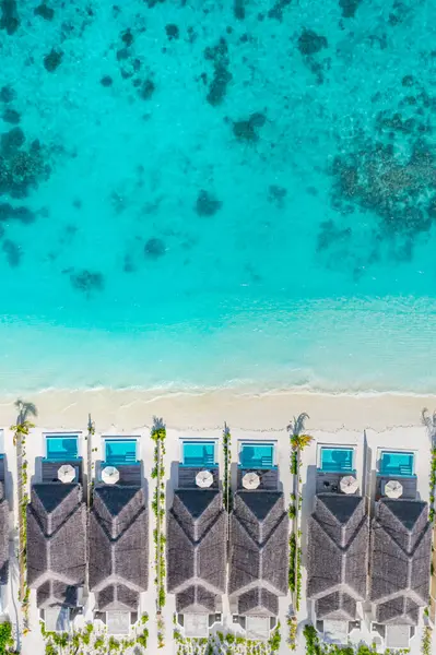 Amazing Island Beach Resort Maldives Tourism Tranquil Tropical Landscape — Stock Photo, Image