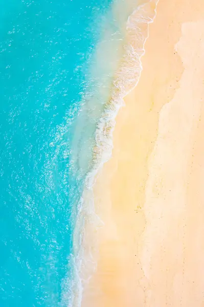 Stunning Top View Coast Waves Beach Aerial View Calm Crystal — Stock Photo, Image