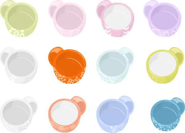 スープ用の様々なファッショナブルなカップのアイコン — ストックベクタ