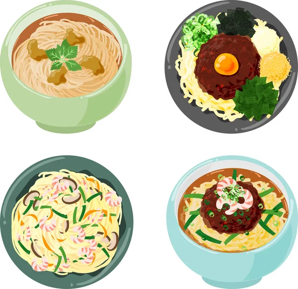 Иконы Вкусной Уникальной Тайваньской Кухни Такие Тайваньская Смешанная Соба Жареная Лицензионные Стоковые Векторы