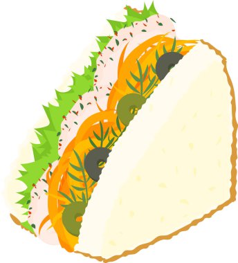 Havuç rapi ve tavuk salatalı lezzetli ve şirin sandviçin ikonu.