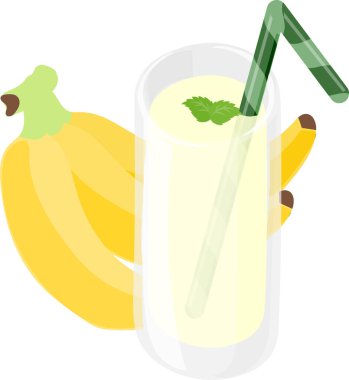 The icon of cute and delicious banana juice