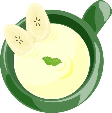 The icon of cute and delicious banana latte