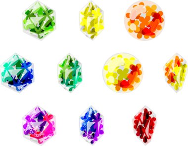 Şık ve renkli çiçek kristallerinin simgeleri