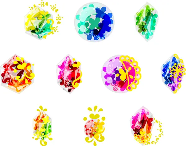 stock vector The icons of stylish and colorful flower crystal