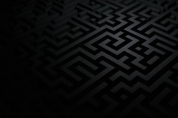 Conceito Desesperança Labirinto Escuro Infinito Como Símbolo Peregrinação Infinita Inconclusiva — Fotografia de Stock