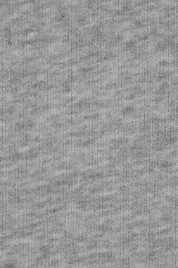 Gri örülmüş kumaş dokusu. Doğa pamuğundan örülmüş kumaş, polyester lifler, desen, arka plan, yakın plan, yüksek çözünürlük.