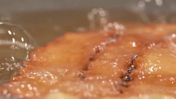Sobremesa Carnaval Frito Conhecido Itália Como Chiacchiere — Vídeo de Stock