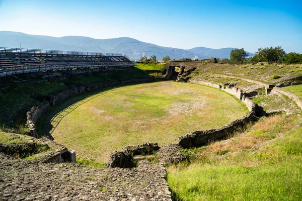 Amphithéâtre Romain Dans Ville Avell Campanie Italie Gros Plans Sur — Photo