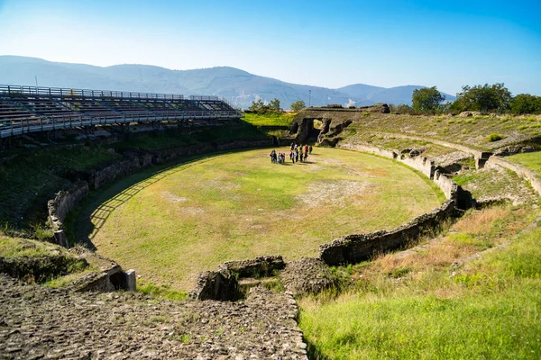 Roman Amphitheater City Avell Campania Italy Close Ups Ancient Walls — Stock Photo, Image
