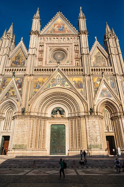 Orvieto Włochy Października 2022 Katedra Orvieto Duomo Orvieto Wokół Której — Zdjęcie stockowe