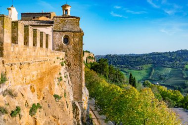 Orta Çağ'dan kalma orvieto tepe kasabasından manzara, Umbria, İtalya