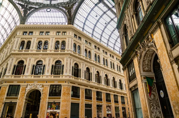Naples Italy November 2022 Glass Roof Arching Dome Galleria Umberto — Stock Photo, Image