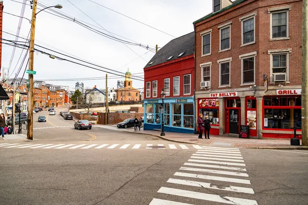 Portsmouth Febrero 2016 Casas Coloridas Históricas Portsmouth New Hampshire Estados —  Fotos de Stock