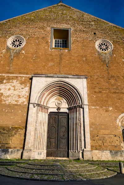 Πρόσοψη Της Εκκλησίας Του San Francesco Orvieto Umbria Ιταλία — Φωτογραφία Αρχείου