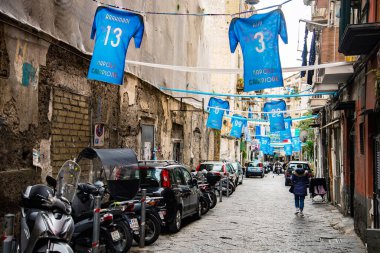 Napoli, İtalya, 18 Nisan 2023, Maradona 'dan 33 yıl sonra şehir Serie A unvanı için coşkuyu kutluyor..