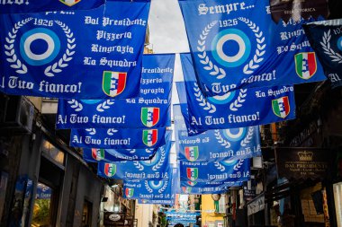 Napoli, İtalya, 18 Nisan 2023, Maradona 'dan 33 yıl sonra şehir Serie A unvanı için coşkuyu kutluyor..