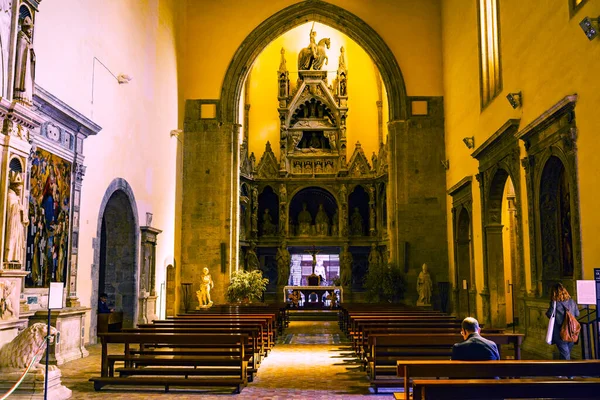 Binnenkant Van 14E Eeuwse Kerk Van San Giovanni Carbonara Napels — Stockfoto