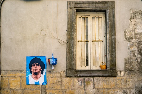 Poster Das Diego Armando Maradona Historischen Zentrum Zeigt Während Der — Stockfoto