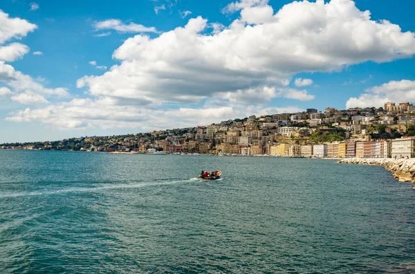Napoli Şehri Talya Nın Napoli Kıyılarından Görüldü — Stok fotoğraf