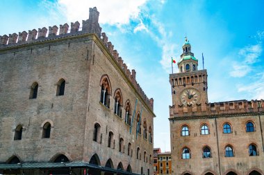 Palazzo dei Notai ve Palazzo d 'Accursio Bologna, İtalya' da