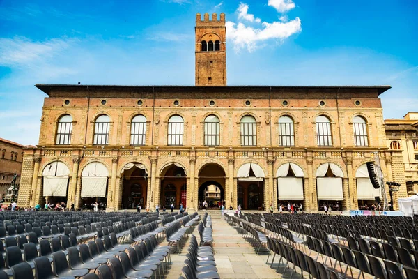 Bologna Italien Juni 2023 Palazzo Del Podesta Und Die Piazza — Stockfoto