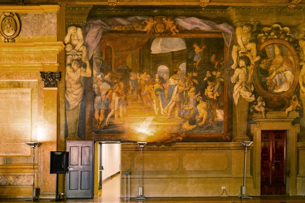 Bologna Emilia Romagna Italy Interiors Arches Podest Palace Piazza Maggiore — Stock Photo, Image