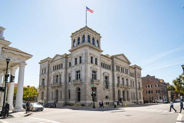 Charleston Marzo 2019 Centro Histórico Palacio Justicia Oficina Correos Charleston — Foto de Stock