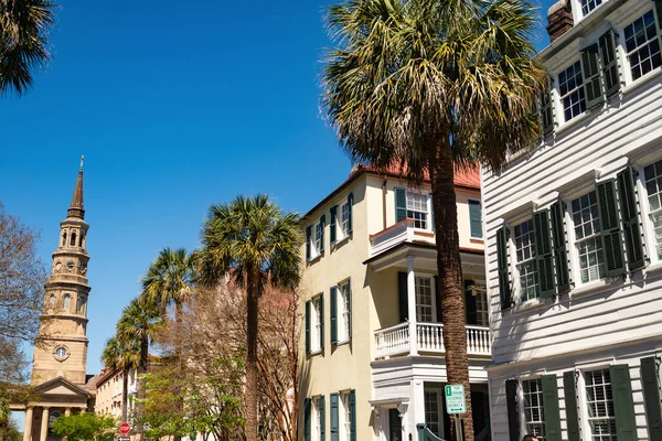 Charleston Historisch Centrum Van Gekleurde Gebouwen Charleston South Carolina Verenigde — Stockfoto