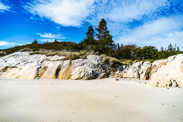 Όμορφη Φυσική Παραλία Στο Reid State Park Στο Maine Αμερική Εικόνα Αρχείου