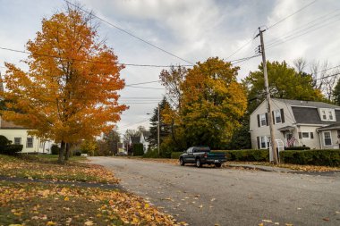 Maine küçük kasaba sokağı, şehir merkezi, Amerika