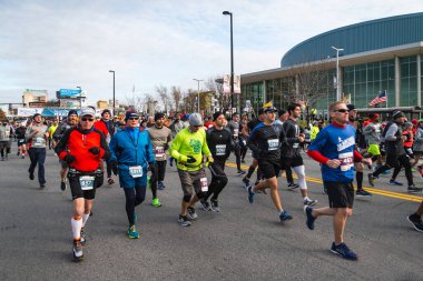 Manchester, New Hampshire - 10 Kasım 2019: Manchester Maratonu, New Hampshire, ABD