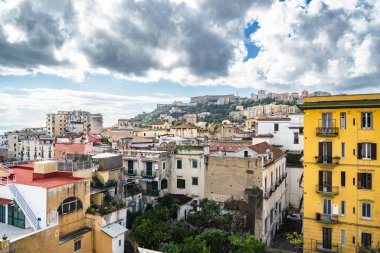 View of the roofs of the historic center of Naples. View from the historical former psychiatric prison. Naples, Italy