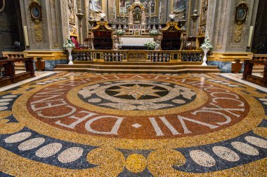 Architecture and interiors of San Bartolomeo and Gaetano church, Bologna, Italy clipart