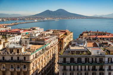 Vezüv ve Napoli bası Monte Echia, Napoli İtalya 'dan