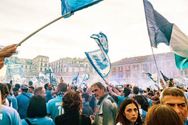 Napoli, İtalya - 23 Mayıs 2025: Mavi Diriliş: Napoli Zaferleri ve Scudetto, Futbol İddiaları. İtalya