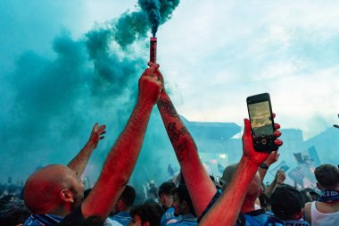 Napoli, İtalya - 23 Mayıs 2025: Mavi Diriliş: Napoli Zaferleri ve Scudetto, Futbol İddiaları. İtalya