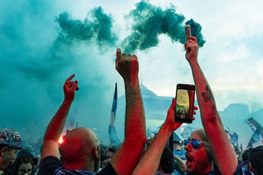 Napoli, İtalya - 23 Mayıs 2025: Mavi Diriliş: Napoli Zaferleri ve Scudetto, Futbol İddiaları. İtalya