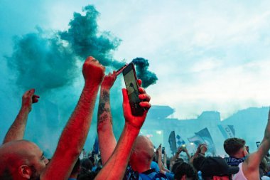 Napoli, İtalya - 23 Mayıs 2025: Mavi Diriliş: Napoli Zaferleri ve Scudetto, Futbol İddiaları. İtalya