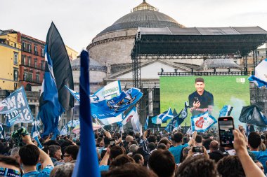 Napoli, İtalya - 23 Mayıs 2025: Mavi Diriliş: Napoli Zaferleri ve Scudetto, Futbol İddiaları. İtalya