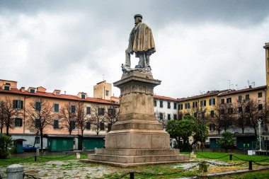 Giuseppe Garibaldi 'nin İtalya, Livorno' daki heykeli. Şehirdeki en büyük heykellerden biri. Toskana