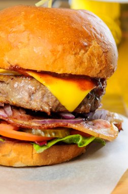 taze sebze, ev yapımı hamburger yakın çekim