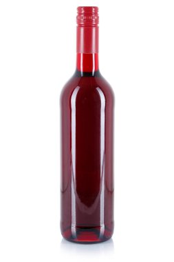 Wine bottle red alcohol drink isolated on a white background