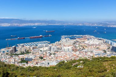 Gibraltar port Mediterranean Sea ships travel traveling town overview travelling