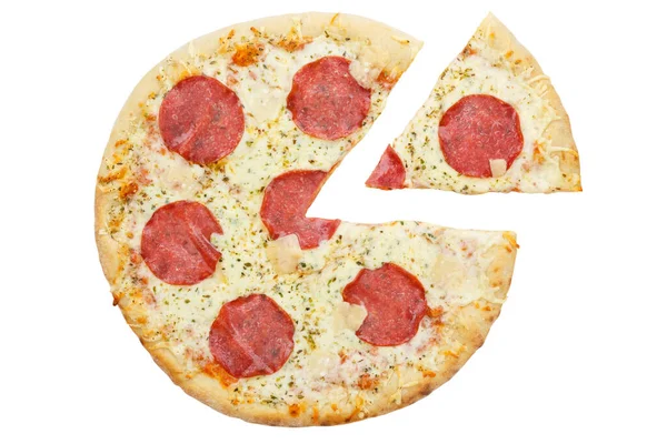 Salami Pizza Slice Prosciutto Diagram Chart Info Isolated White Background — Stock Photo, Image