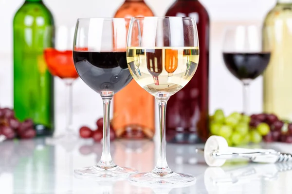 White Wine Glass Grapes Alcohol Beverage — Stock Photo, Image