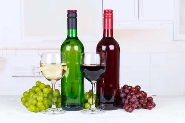 White Rose Red Wine Green Wines Grapes Alcohol — Stock Photo, Image