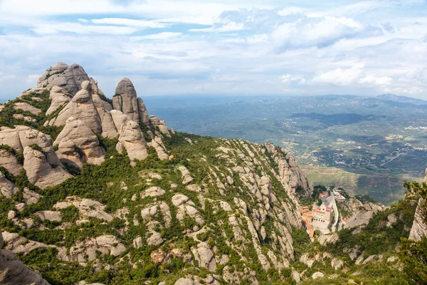 Montserrat Abbey Monastery Barcelona Spain Mountains Landscape Travel Traveling View — Stockfoto