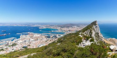 Gibraltar The Rock panoramic view Mediterranean Sea travel town overview travelling