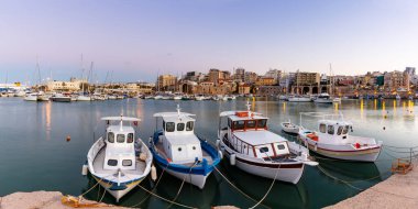Crete Heraklion Greece port harbor boats panoramic view twilight travelling